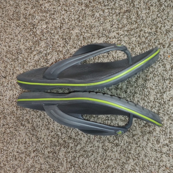 Crocs Crocband Flip Flop Comfort Sandals 11033 Gray Green Slip On Mens 10 Wmn 12 - Picture 6 of 11